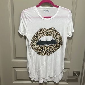 Lauren Moshi Skull Lips Graphic Tee